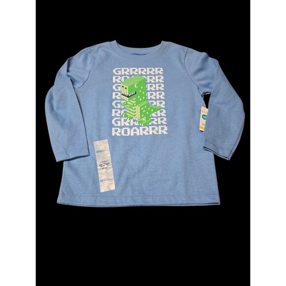 NWT Toddler Boys Roaring Dinosaur Long Sleeve Shirt Size 2T - Picture 1 of 4
